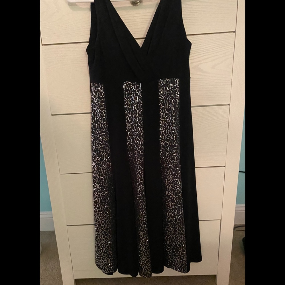 Glamour Size 8 Black & Silver Sequined Cocktail Dress- Brand New with Tags